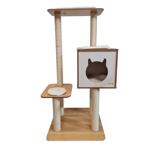 Petwiz Premium Wooden Laminate Sisal Post Cat Scratching Tree