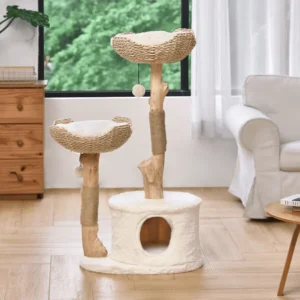 Michu Premium Real Wood Cat Tower